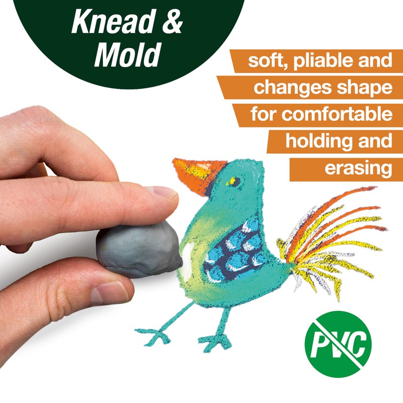 Faber-Castell Erasers - Drawing Art kneaded Erasers, Large Size Grey - 4 Pack - Image 2