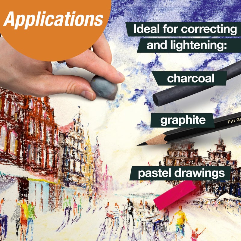 Faber-Castell Erasers - Drawing Art kneaded Erasers, Large Size Grey - 4 Pack - Image 3