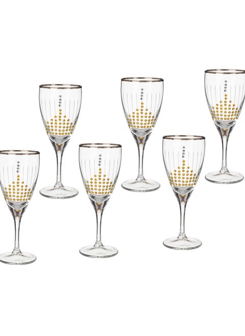 A set of 6 Turkish-made juice glasses with elegant and unique designs