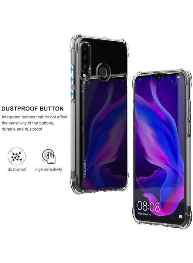 Case Compatible with Huawei P30 Lite Cover Transparent Anti Scratch Case Shock Absorbent TPU Protective Clear Back Cover with Corner Bumper Protection for Huawei P30 Lite Clear - Image 4