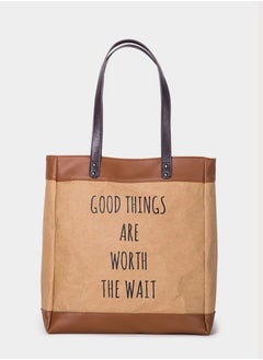 JML Original niche shoulder kraft paper tote bag large capacity female college students class commuting handbag  - Image 1
