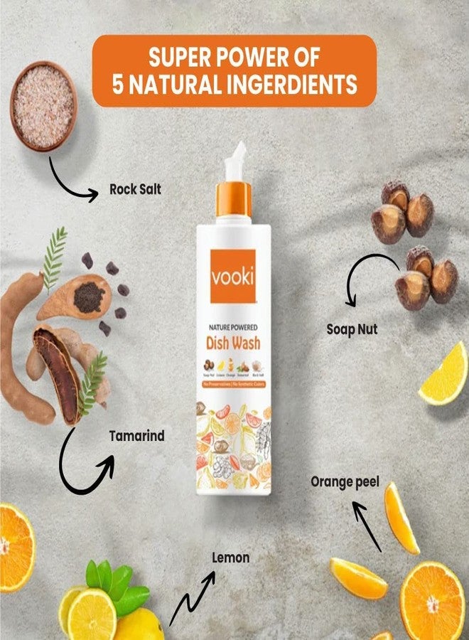 Vooki Nature Powered Natural Dish Wash Gel, No Preservatives, No Synthetic Colors - 500 ml (Pack of 1) - Image 3