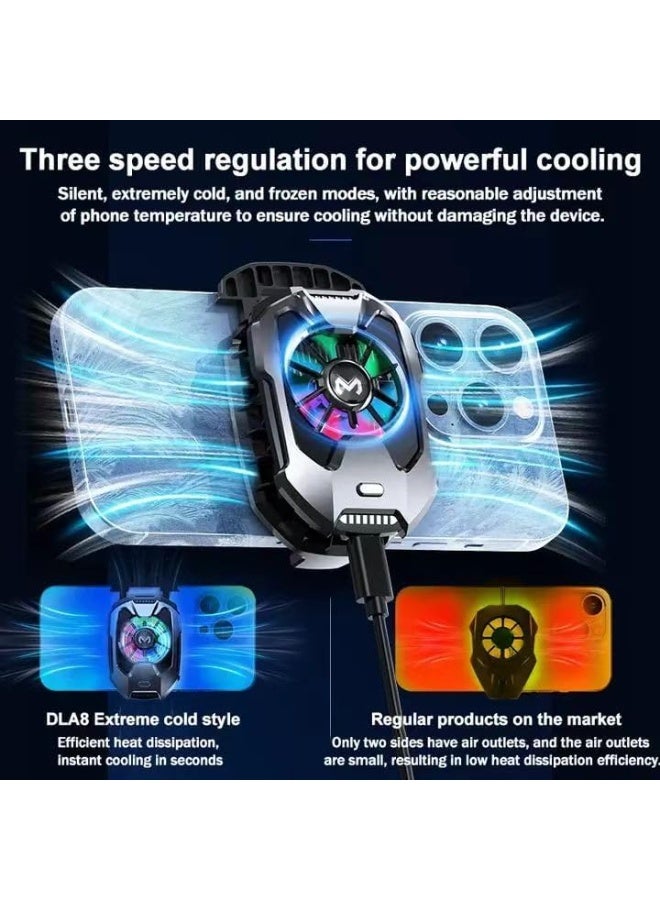 Cell Phone Cooler for Gaming,Live Streaming, Fan 25W Mobile for 2.36-3.4 inches  , Cellphone Radiator (Black) - Image 4