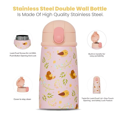 Speedex Vista Insulated Stainless Steel Kids Water Bottle Flask Vacuum-Insulated Hot & Cold Sipper Bottle For Boys & Girls | Leak-Proof, BPA-Free Design, 330 Ml (PRINTED-VI3306) - Image 5