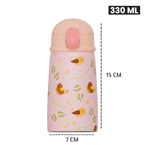 Speedex Vista Insulated Stainless Steel Kids Water Bottle Flask Vacuum-Insulated Hot & Cold Sipper Bottle For Boys & Girls | Leak-Proof, BPA-Free Design, 330 Ml (PRINTED-VI3306) - Image 2