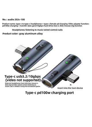 TYPE-C Headset 1-2 Adapter Supports 100WPD Fast Charging 10GB Transmission Call 2-in -1 Converter-Interface Form:Audio 202c-100 Gray - pzsku/Z64A46D34ADC165BEAC96Z/45/1746231294/74fc6172-23c5-4c44-8949-83bfa24b6353