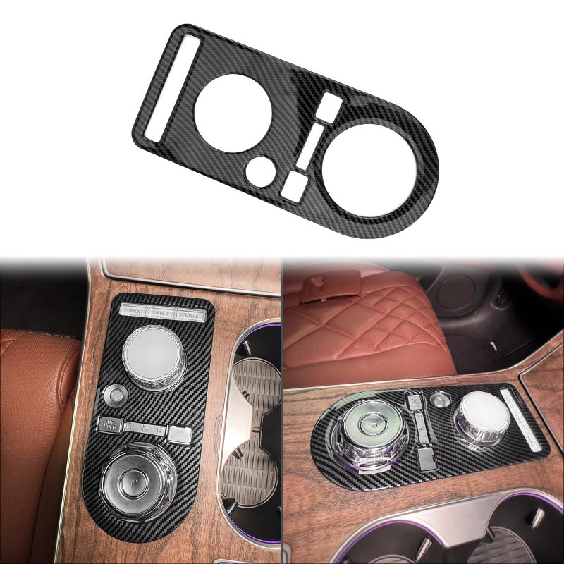 JUIVEEL ABS Central Gear Shift Panel Cover Center Console Gear Shift Panel Cover Compatible with Genesis GV80 2025 PE Accessories Carbon Fiber Style Central Gear Shift Panel Cover