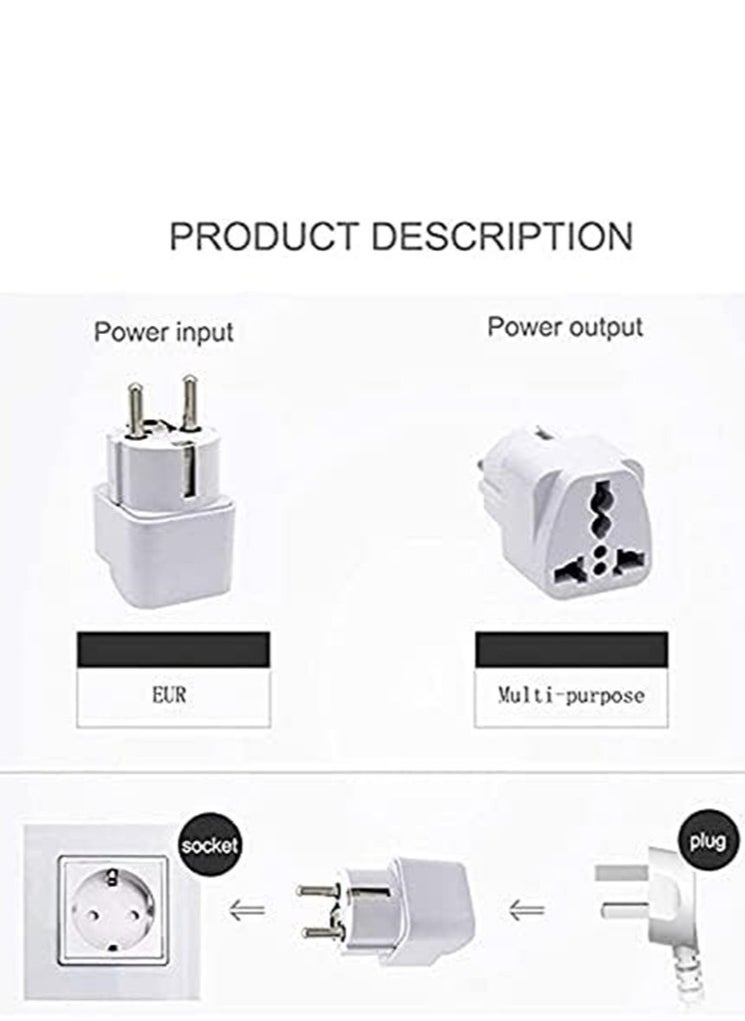 Generic - 3-Pack Universal Travel Power Adapter - USA to Europe (EU) 2-Pin Plug Adapters for Norway, Korea, Spain, Greece, Russia, Iceland - Image 1