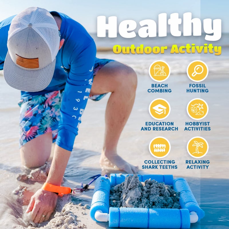 RELODECOR Beachcombing Shark Tooth Sifter â€“ Lightweight Sand Sifter for the Beach with Comfortable Grip & Wrist Strap, Durable Shark Tooth Sifters and Shelling Tools for Beach Fossil & Shell Hunting - Image 5