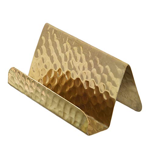 GoCraft Business Card Holder Stand | Fits 20-30 Business Cards (Pure Brass) - Image 3