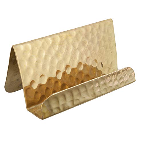 GoCraft Business Card Holder Stand | Fits 20-30 Business Cards (Pure Brass) - Image 2