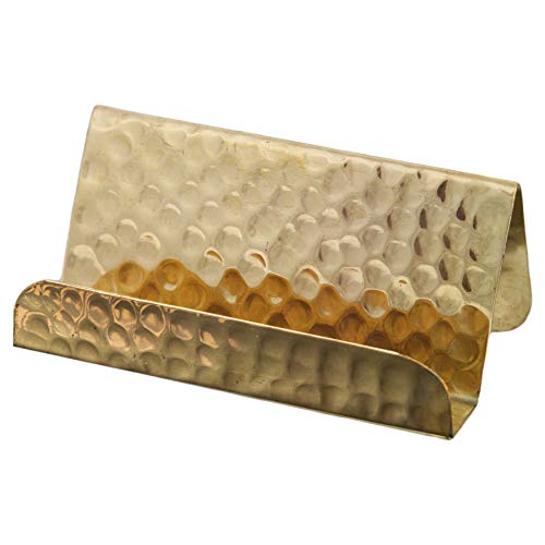 GoCraft Business Card Holder Stand | Fits 20-30 Business Cards (Pure Brass) - Image 1