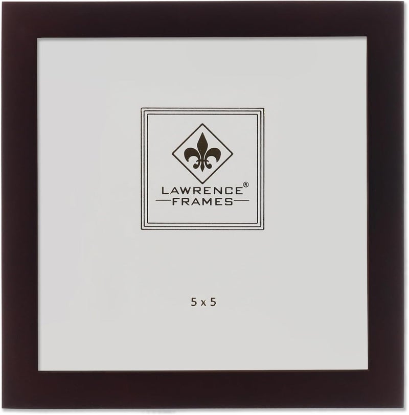 Lawrence Frames 755955 Espresso Wood Picture Frame in Dark Walnut, 5x5 - Image 1