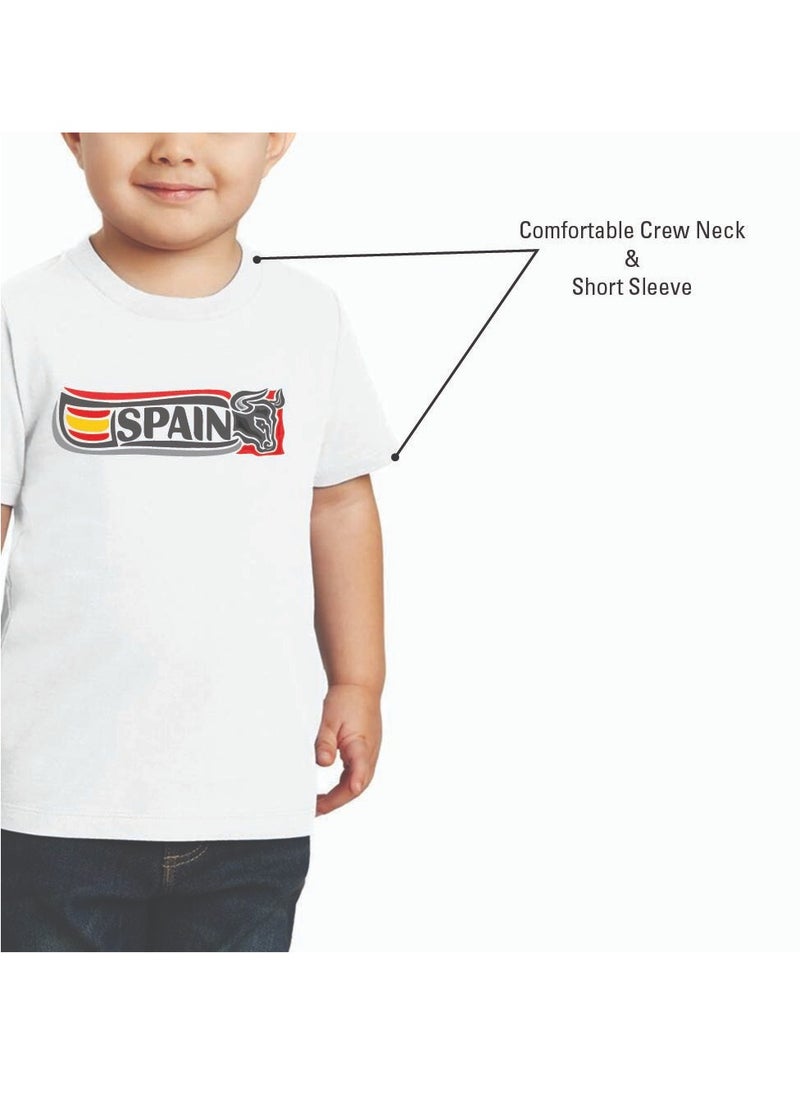 Generic - Spain Kids T-Shirt for Boys - Round Neck Short Sleeve Cotton T-Shirt - Soft and Comfortable Kids Boys Tshirt - Perfect for Spanish Souvenirs - Image 1