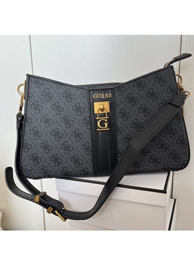 GUESS Printed Women's Hardware Hanging Decoration Zipper Shoulder Bag Handbag 30cm * 18.5cm * 8cm - Image 3