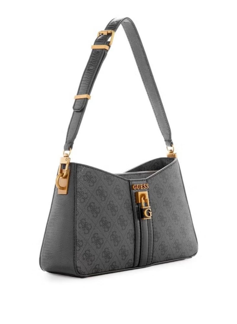GUESS Printed Women's Hardware Hanging Decoration Zipper Shoulder Bag Handbag 30cm * 18.5cm * 8cm - Image 4