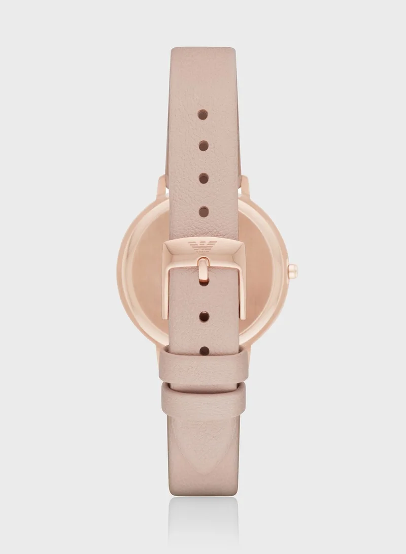 EMPORIO ARMANI Leather Strap Analog Watch