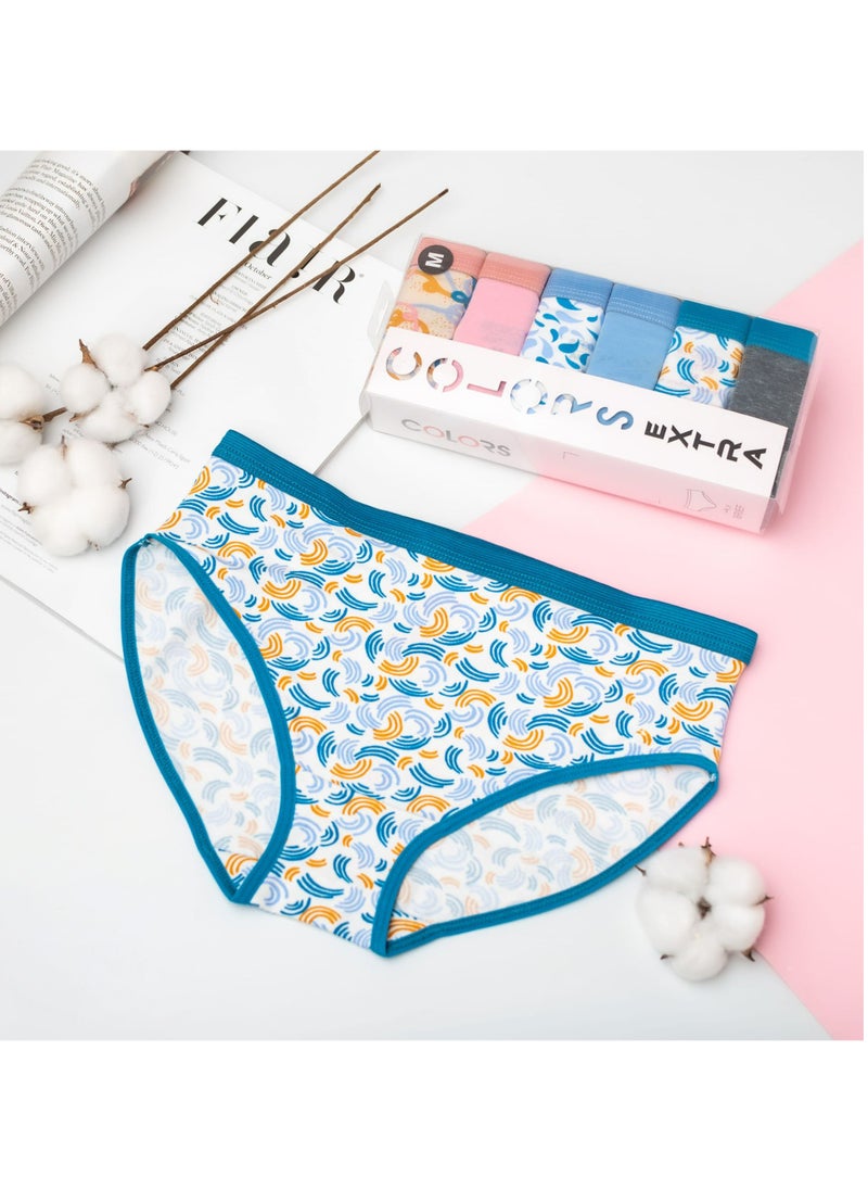 COLORS - Pack of 6 Brief Panties Extra for Women - Image 1