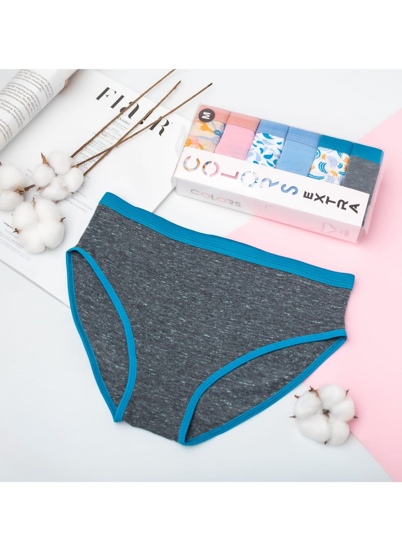 COLORS - Pack of 6 Brief Panties Extra for Women - Image 1