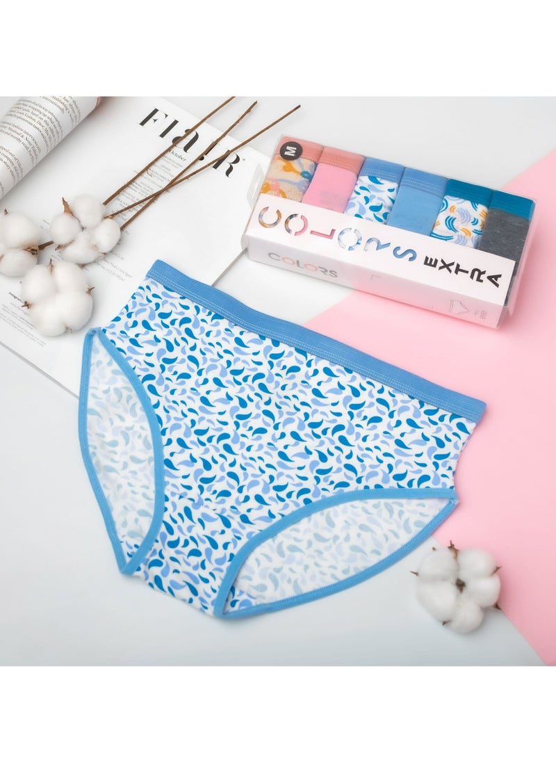 COLORS - Pack of 6 Brief Panties Extra for Women - Image 1