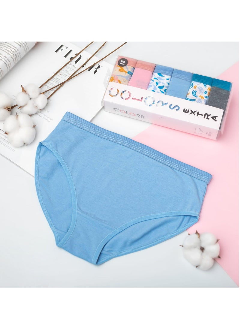 COLORS - Pack of 6 Brief Panties Extra for Women - Image 1