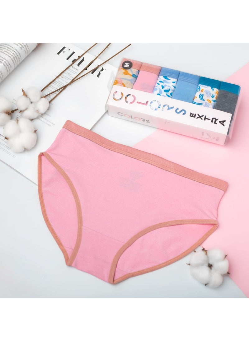 COLORS - Pack of 6 Brief Panties Extra for Women - Image 1