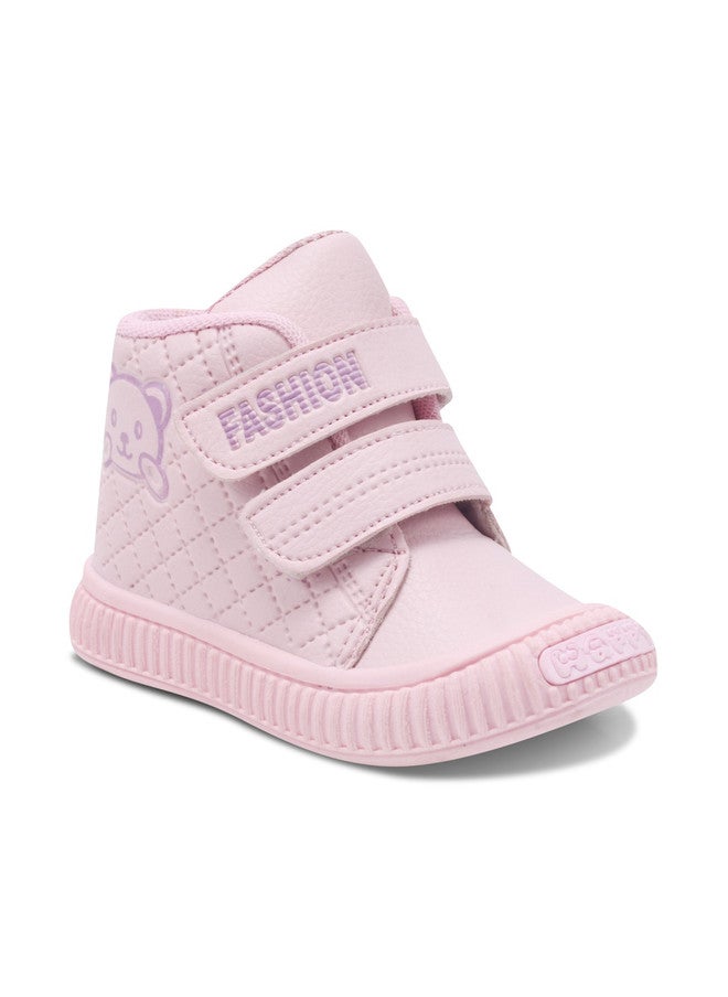 KATS Unisex Kids Mid-Top Sneakers with Velcro Closure in Pink - Image 5