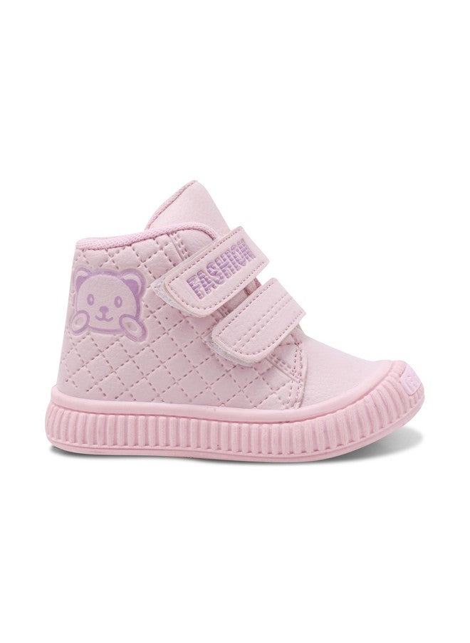 KATS Unisex Kids Mid-Top Sneakers with Velcro Closure in Pink - Image 3