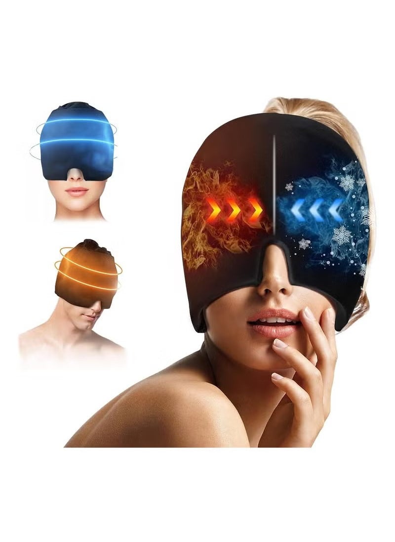Arabest Headache Relief Hat, Ice Gel Headache Migraine Relief Hat, Cold Hot Therapy Headache Relief Cap for Puffy Eyes, Tension, Sinus & Stress Relief (Black)  - Image 1