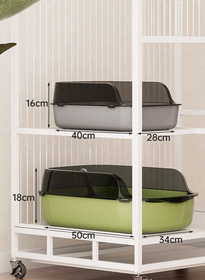 Semi-Enclosed Sifting Litter Box High Sides Cat Litter Box Anti-Splash with Spoon Clean Cat Pet Tray Kitten Open Top Litter Tray Travel Cat Toilet Cat Litter Pan(Black) - Image 4