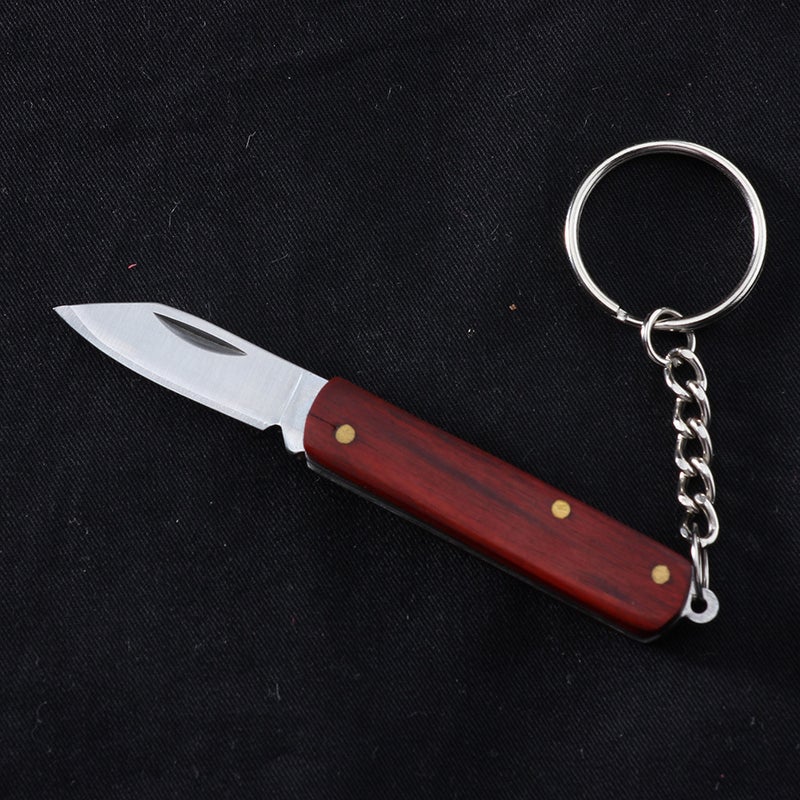 Sale Sandalwood Knife Outdoor Portable Keychain Folding Knife Camping Lock-Free Sharp Folding Knife - Image 1