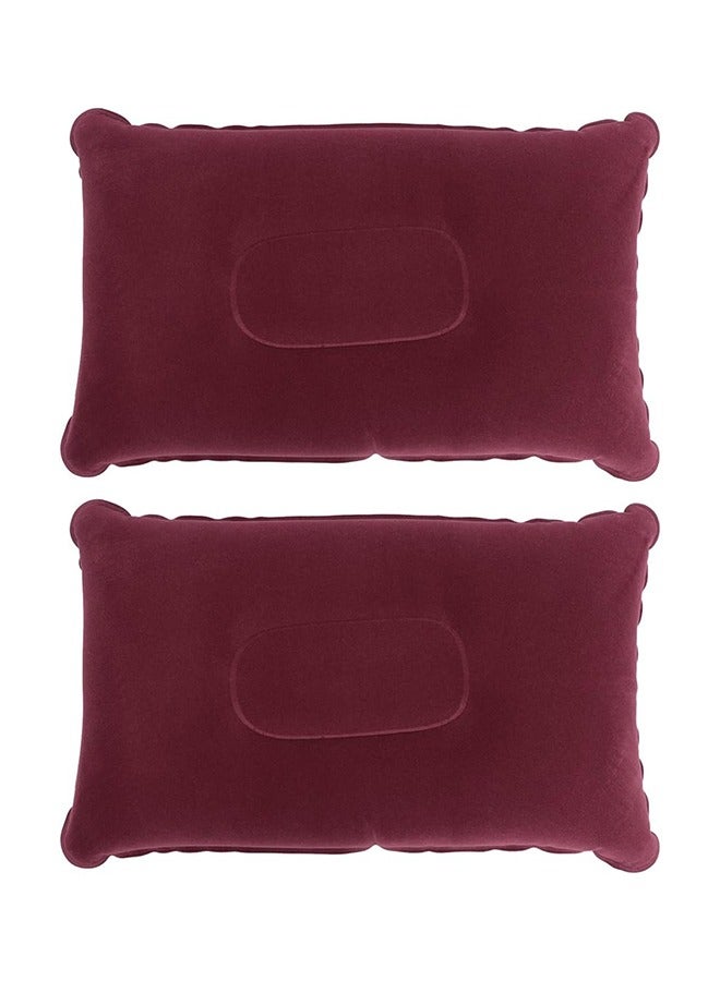 Generic Inflatable Pillow, 2 Pack Ultralight Camping Travel Pillow Desk Rest Neck Support for Hiking Backpacking Office, Wine Red - Image 1