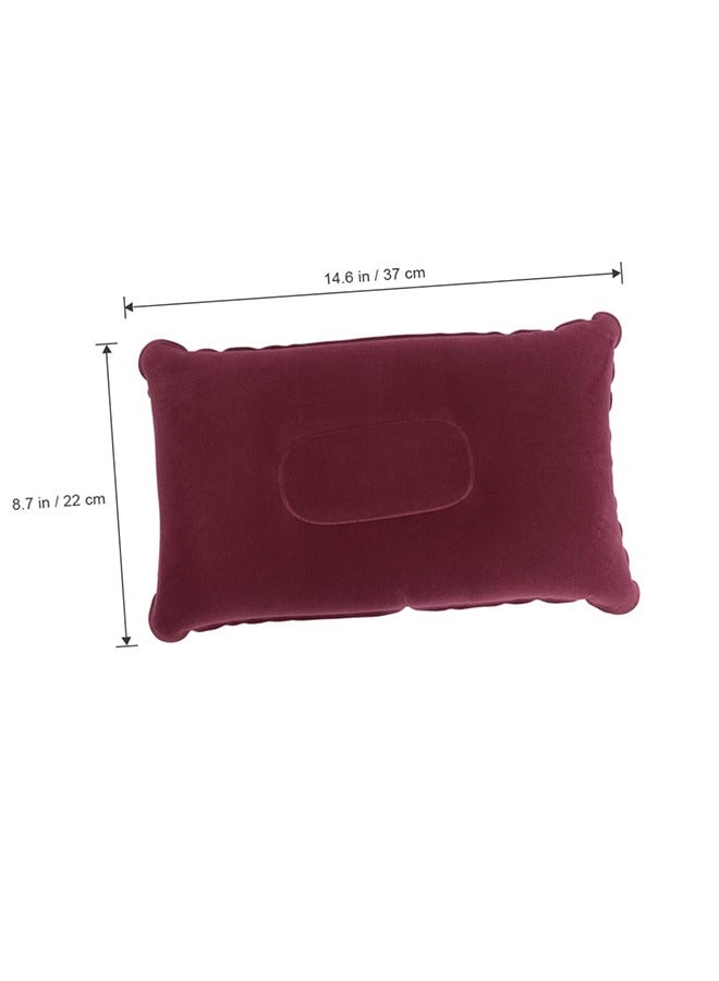 Generic Inflatable Pillow, 2 Pack Ultralight Camping Travel Pillow Desk Rest Neck Support for Hiking Backpacking Office, Wine Red - Image 4