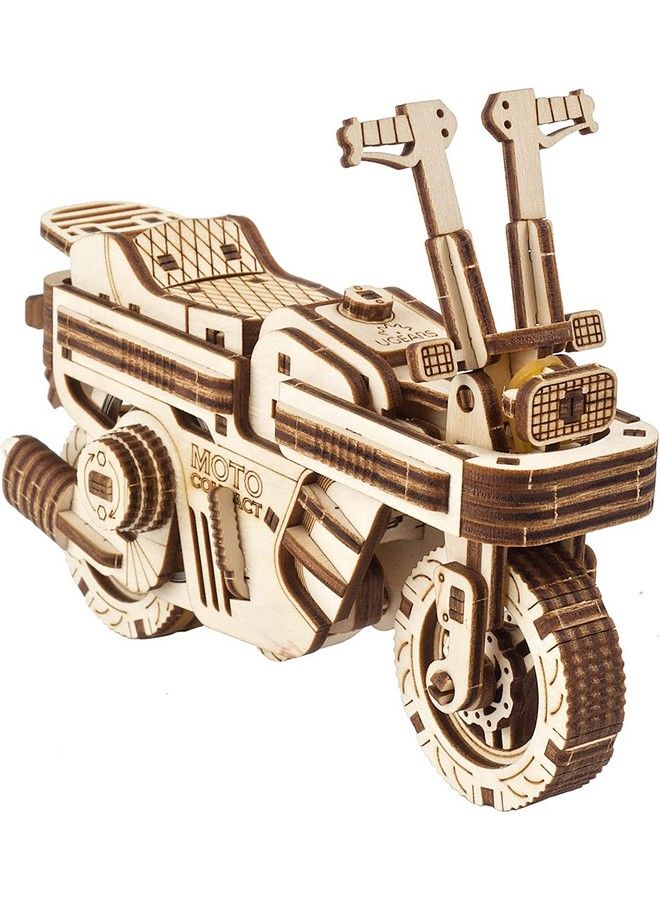 UGEARS طقم نموذج دراجة نارية خشبية سكوتر قابل للطي 3D للألغاز للبالغين والأطفال طقم نماذج الألغاز 3D للبالغين (تصل إلى 6 أقدام) سكوتر ذاتي الدفع بعجلتين ألغاز خشبية 3D - Image 2