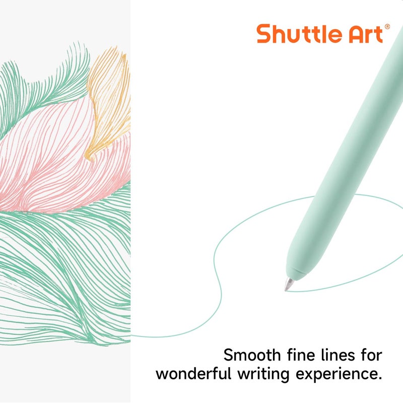 Shuttle Art Colored Retractable Gel Pens, 22 Ink Colors, 6 Mild 6 Pastel 5 Light Vintage and 5 Dark Vintage, Cute Pens Fine Point Soft Barrel for Writing Journaling Note Taking School Office Home - Image 4