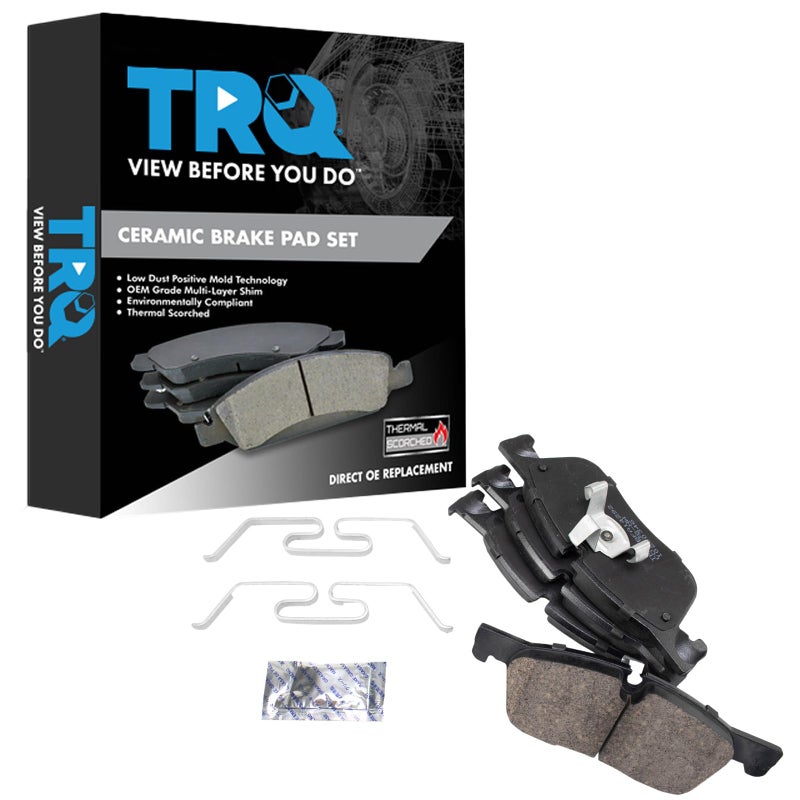 TRQ Front Brake Pads Ceramic Compatible with 20182019 Jaguar EPace 20172019 FPace 20172020 XE XF 20152019 Land Rover Discovery Sport 20162019 Range Rover Evoque 20182020 Range Rover Velar