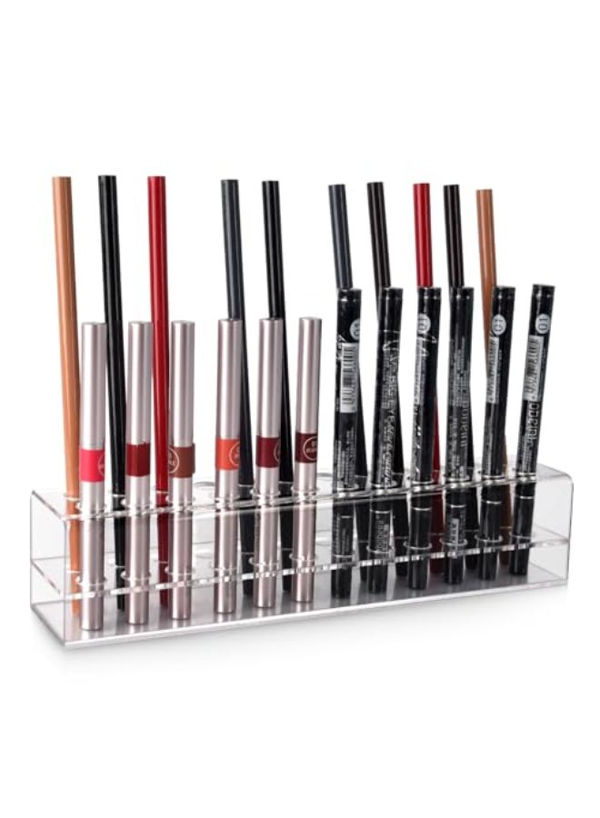 Wiojtry Acrylic Lip Liner Organizer Eyeliner Organizer 24 Standard Cosmetic Pencil Makeup Brush Makeup Display Case Refillable Container - Image 1