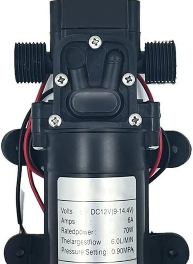 12 فولت 70 واط مضخة مياه عالية الضغط غشائية 130 رطل لكل بوصة مربعة 6 لتر/دقيقة ذاتية التحضير مضخة طاقة تيار مستمر - Image 2