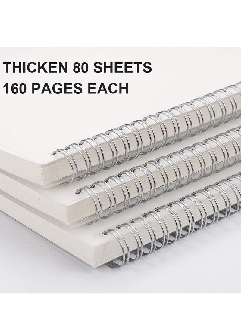 Generic 3-Pack Dot Grid Notebooks - 160 s Each, Perfect for Work  School, 80 GSM Thick Paper, 5.7 x 8.3 Size - Image 2