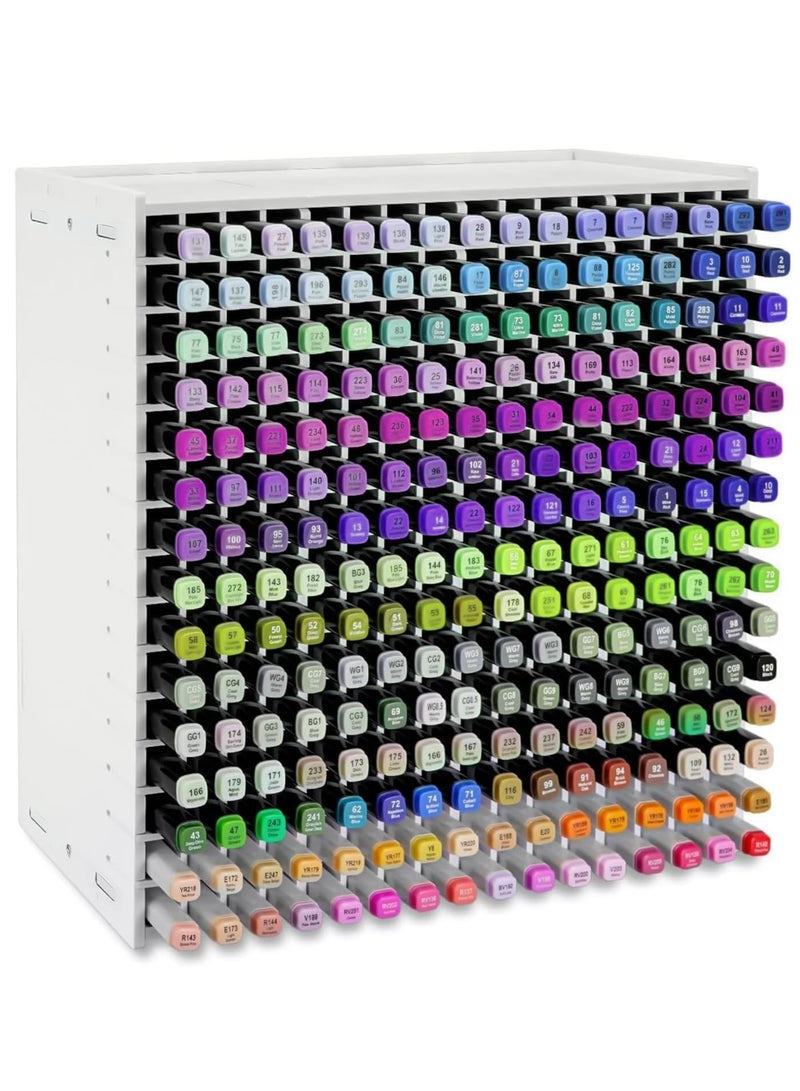 XiuWoo Adjustable Marker Organizer, Large Capacity Desktop Storage, Pens Pencils Storage, All-In-One Markers Box Hold 240 Markers for Home Classroom Office Decor - Image 1
