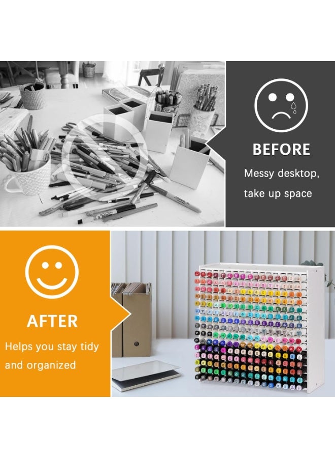 XiuWoo Adjustable Marker Organizer, Large Capacity Desktop Storage, Pens Pencils Storage, All-In-One Markers Box Hold 240 Markers for Home Classroom Office Decor - Image 2