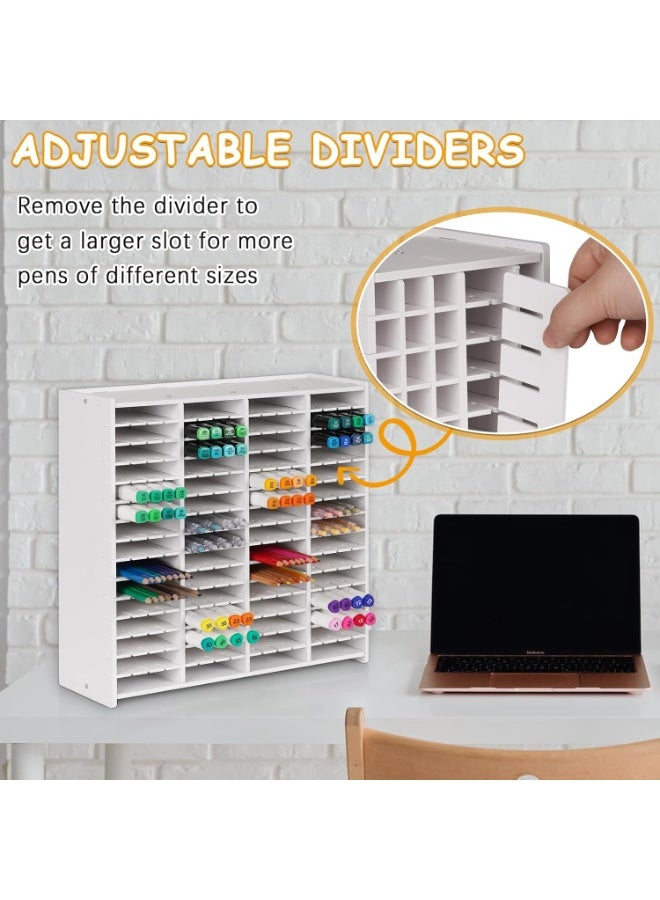 XiuWoo Adjustable Marker Organizer, Large Capacity Desktop Storage, Pens Pencils Storage, All-In-One Markers Box Hold 240 Markers for Home Classroom Office Decor - Image 3