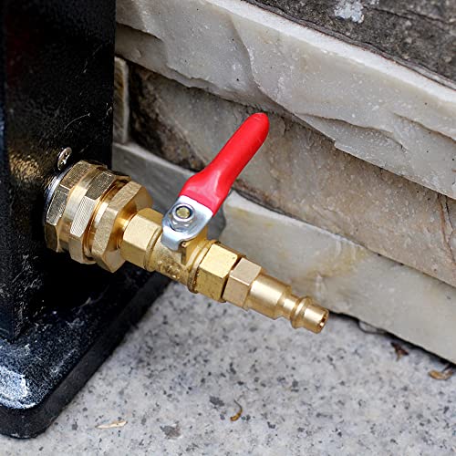 YELUN RV Winterize Blowout Adapter with 1/4" Quick Connect Plug and 3/4" Garden Water Hose Threading for Boat Camper Trailer Sprinkler Systems Irrigation Kit Fitting (With Valve) - Image 5