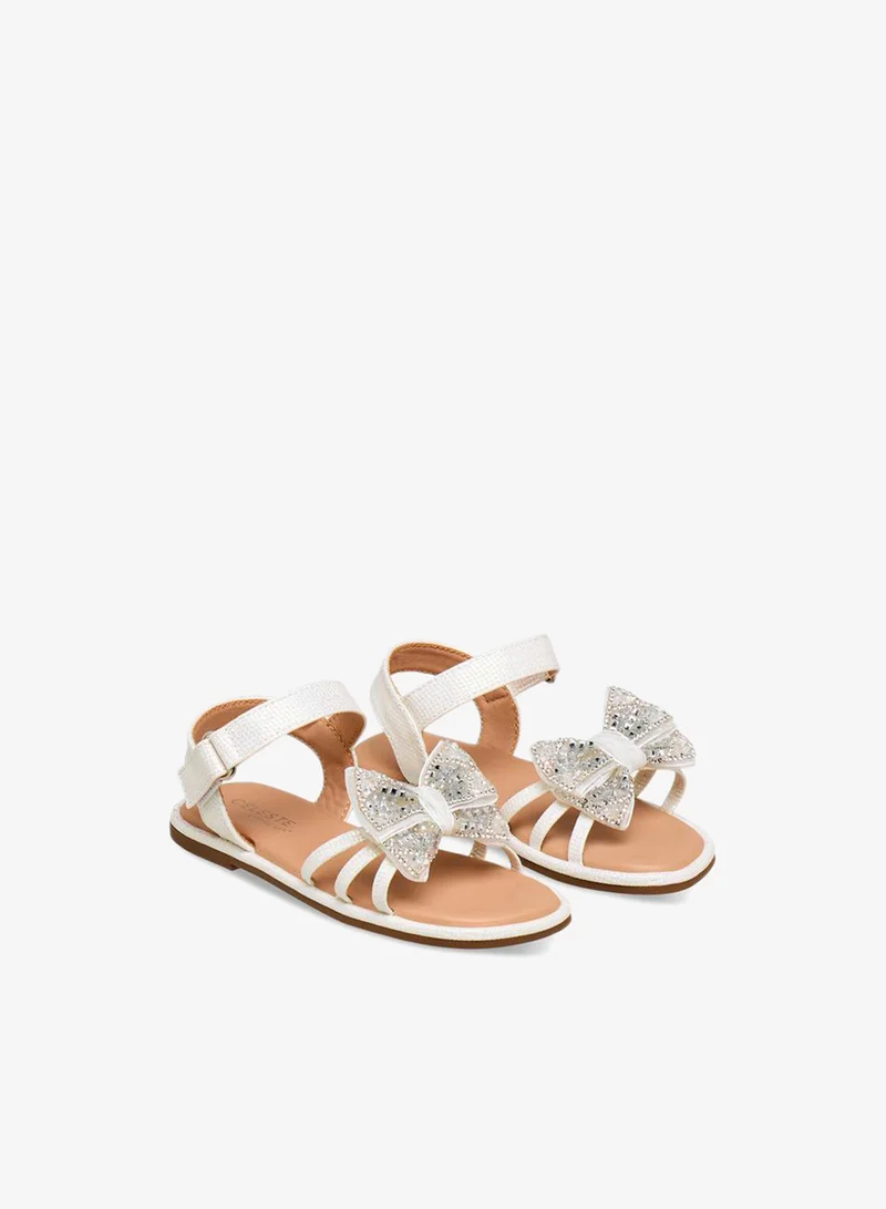 Celeste Girls Bow Embellished Flat Sandals Ramadan Collection