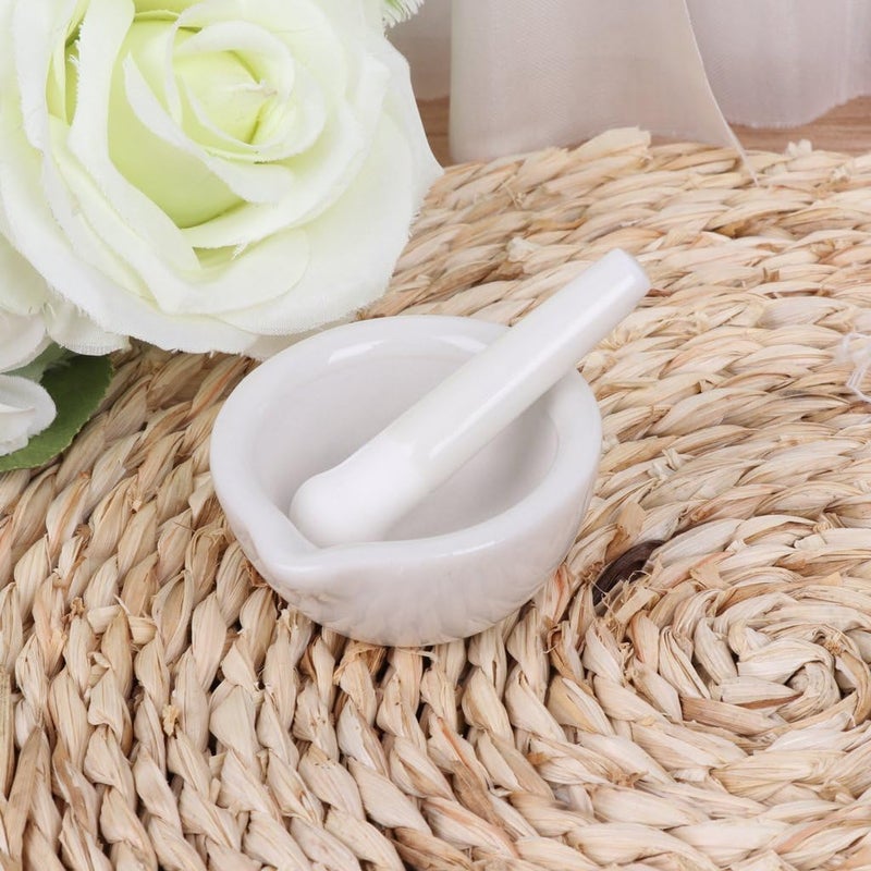 AUDBUA Porcelain Mortar and Pestle with Pour Spout Spice Herb Grinder Mixing Grinding Bowl Crusher Set - Image 2