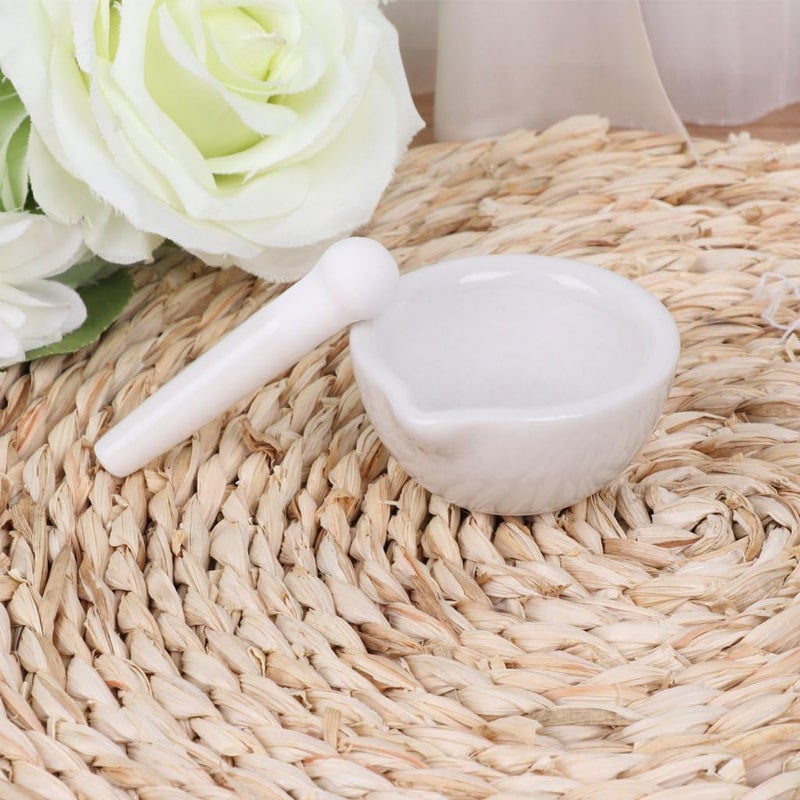 AUDBUA Porcelain Mortar and Pestle with Pour Spout Spice Herb Grinder Mixing Grinding Bowl Crusher Set - Image 4