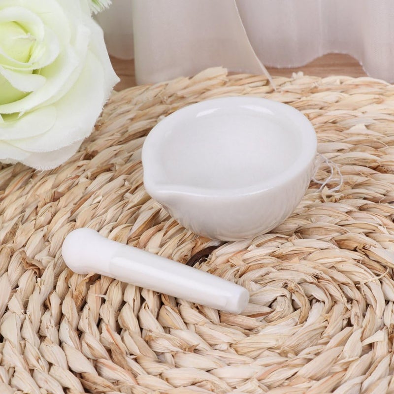 AUDBUA Porcelain Mortar and Pestle with Pour Spout Spice Herb Grinder Mixing Grinding Bowl Crusher Set - Image 5