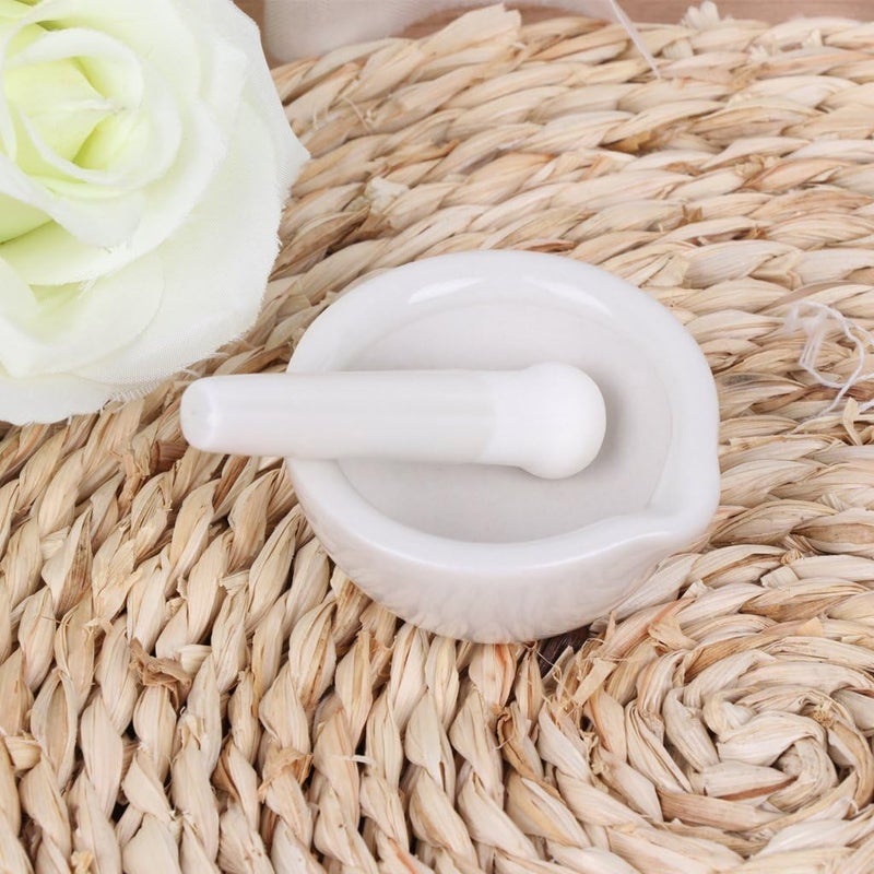 AUDBUA Porcelain Mortar and Pestle with Pour Spout Spice Herb Grinder Mixing Grinding Bowl Crusher Set - Image 3