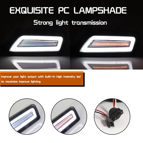 Tonsya For 2008 2009 2010 2011 2012 J-eep Liberty Front Parking turn signal lights Smoked Lens Amber/White 57010124AA-PFM, 57010125AA-PFM，‎CH2520145, CH2521145 - Image 2