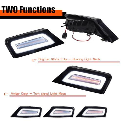 Tonsya For 2008 2009 2010 2011 2012 J-eep Liberty Front Parking turn signal lights Smoked Lens Amber/White 57010124AA-PFM, 57010125AA-PFM，‎CH2520145, CH2521145 - Image 3